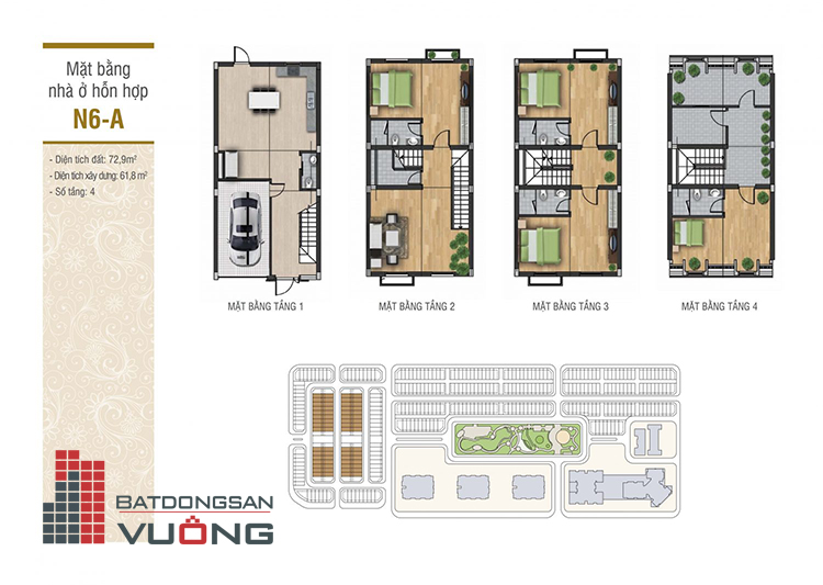 Thiết kế liền kề La Casta Văn Phú - Mẫu N6-A căn thường